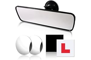 Esteopt Car Mirror Set, Blind Spot Mirrors, L Plates, Rotatable & Adjustable, Interior Rear View Mirror, Universal Fit for Car, Truck, Motorcycle, Van
