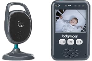 Babymoov Essential Babyphone Vidéo - Ecran 2.4" - Mode VOX - Portée de 250m - Kit mural inclus