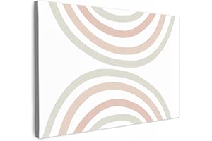 MuchoWow© Laminas Cuadros de Salon para Dormitorio 120x80 cm Lienzos Decoración Pared Cuadro Habitacion Decoracion Arco Iris - Dibujo - Pastel