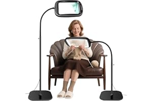 NZQXJXZ 30X 10X Lampe Loupe sur Pied, 2 en 1 Lampe Loupe, 60 LED avec 5 Températures de Couleur et 4 Niveaux de Luminosité Réglables, Loupe Lumineuse pour Le Travail de près,l'artisanat et la Lecture