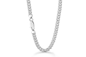 Dankadi Chaîne Cubaine Maille 6MM en 925 Argent pour Homme Femme, 16"-30" Collier Cubain à Maillons Massif Miami Longueur 41-76CM Bijoux Cadeau pour Fête