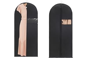 HCOVIV 2 Kleidersack Kleidersäcke,Hochwertige Kleiderhülle mit Fenster und Ausweishalter? Atmungsaktiver Stoff Anzugsack, Kleiderhüllen für Anzüge, Kleider, Mäntel, Hemden, Abendkleider Aufbewahrung