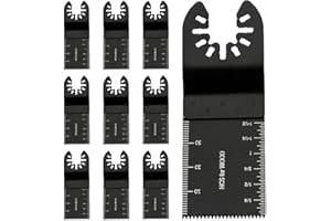 JUNE TECH 10Pcs Oscillating Tool Blades Professional Universal Oscillating Saw Blades Wood Multitool for Metal Plastic Cut Blades Fit Cable Black