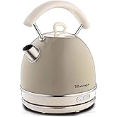 Ariete Vintage Dom Su Isıtıcı Bej 2877/03 - Retro Kettle, 2000 Watt, 1,7 Litre, Kablosuz 360&deg; D&ouml;nebilen Taban, Su Seviye G&ouml;st