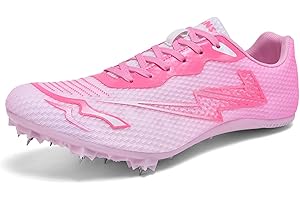 WEJIESS Chaussures d'athlétisme pour Hommes et Jeunes Chaussures de Sprint antidérapantes Chaussures d'athlétisme Unisexes Chaussures de Course Respirantes Chaussures d'entraînement