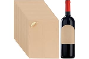 PH PandaHall 80pz Etichette per Bottiglie di Vino Ad Arco Adesivi Kraft, 12x8.9cm Etichette Impermeabili per Casa Etichette Vuote Stampabili per Stampante Laser Matrimonio