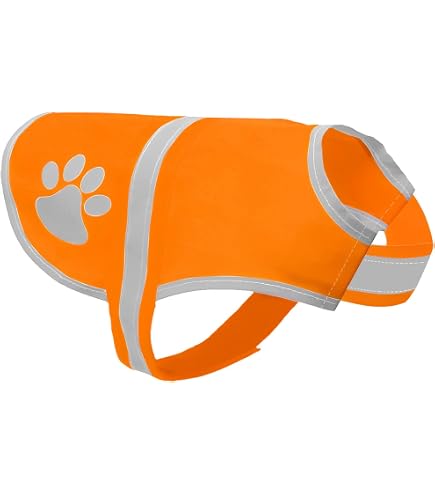 2 Gilets Réfléchissants Pour Chien Taille Grand - Orange Fluorescent, Sécurité Extérieur, Chasse, Jogging