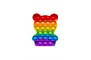Ranzah Bear Fidget Toys |Push Pop Bubble Sensory Poppet Toys For Kids And Adults| Rainbow Popper Pop Up Toys For Fun|Autism Special Needs Silicone Stress Reliever Fidget Toys(Bear)