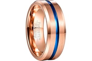 NUNCAD Ring Herren/Damen Wolframcarbid 4mm 6mm 8mm 10mm Men Fashion Schmuck Ehering Verlobungsringe Paar Freundschaftsring Schwarz Blau Gold Rosegold Größe 47 bis 80 (15-25.4)