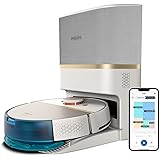Philips HomeRun 7000-seriens robotdammsugare med mopp, ultrastark sugeffekt (5000 Pa), identifierar små hinder, automatisk tö