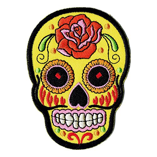Mexican Sugar Skull Aufnäher Bügelbild Aufbügler Iron on Patches Applikation