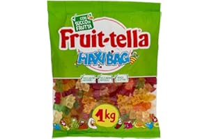 Fruittella Orsetti, Caramelle Gommose, Gusto Frutti Assortiti con Succo di Frutta, Senza Glutine, Confenzione da 1 Busta da 1Kg, per Feste, Regalo, una Scorta di Allegria