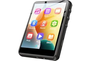 128GB MP3 Player with Bluetooth 5.4, ZAQE 2.4" Full Touch Screen Portable Music Player, Lossless Sound Digital Audio Player Built-in HD Speaker, FM Radio, Player Case Earphones Included