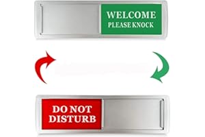 ZKSMNB Do Not Disturb Door Sign and Welcome Please Knock Sign,Privacy Sign Sliding Door Sign, Office Door Sign Bathroom Door Sign Restroom Sign, 1 Pack (7 x 2 Inch)