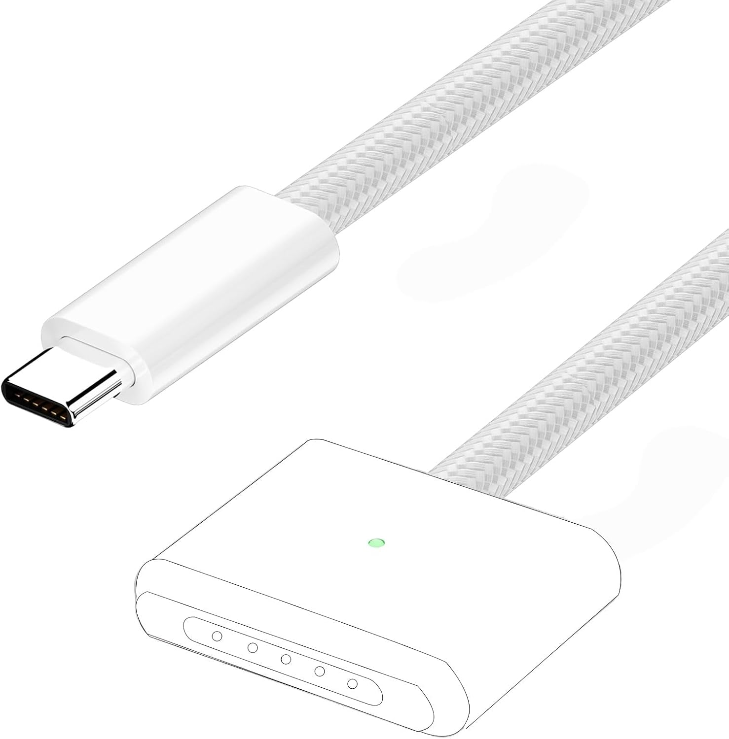 Auravale 140 W Cable USB-C a mag Safe 3, Cable Carga Rapida USB C a mag Safe 3 para Mac Book Air de 15 pulgadas/13 Pulgadas M4 2025, M3 2024, M2 2023, M2 2022, Mac Book Pro de 16