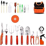 GIOVARA 22 Pieces Gardening Tools Set with Carry Bag Including Mini Transplanting Tools, Bonsai Tools, and Gardening Hand Too