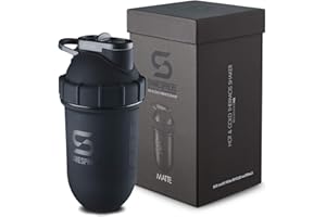 Shakesphere Tumbler Steel: Protein Shaker Bottle Keeps Hot Drinks HOT & Cold Drinks Cold, 24 oz. No Blending Ball or Whisk Needed, Easy Clean Up - BPA Free | Great for Shakes, Smoothies (Matte Black)