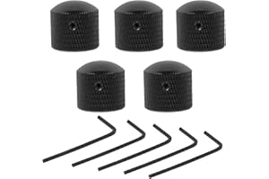 Taicols 5 Stück Gitarrenknöpfe, Lautstärkeregler aus Metall für E-Gitarre, Gitarren Lautstärkeregler Potentiometer Knopf, Dome Instrumentenknopf, für E-Gitarren Bass (Schwarz)