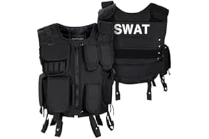 BLACK SNAKE BlackSnake SWAT Gilet Tactique avec Inscription sur Le Dos avec Holster et de Nombreuses Poches