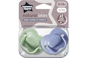 Tommee Tippee Cherry Latex Dummies, 18-36 Months, Pack of 2 Dummiess with 100% Natural Latex baglet