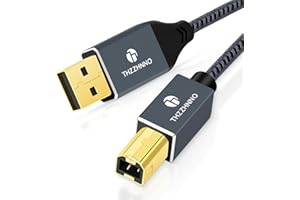 Thzzhnno USB Druckerkabel 1M, USB A auf USB B Kabel, USB 2.0 Typ A Stecker auf B Stecker Scanner Kabel für HP, Dell, Epson, Xerox, Lexmark, Brother, Canon, Samsung, Klavier und mehr