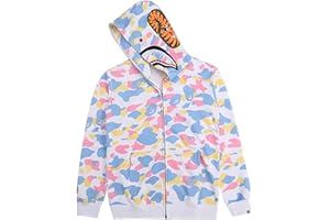 WINKEEY Jungen Shark Hoodies Tarnfarben Haifisch Kapuzenpullover Jacke Mit Reißverschluss Oversized Herbst Winter Oberteil