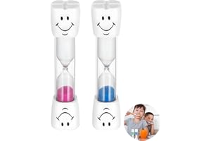 SSHUIKKAI 2 Stück Sanduhren Set Für Kinder - Zahnputz-Zeit Sanduhr, 3 Minuten, Timer, für Zähneputzen, Kinder- und Spielzeuge (Pink + Blue)