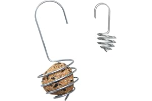bellissa - Vogelfutterspender Meisenknödel-Halter Zinkstahl 2er Set - Hochwertiger Futterspender spiralförmig zum Aufhängen für Futterknödel - Futterstation Vogelfutter für Meisen & andere Vögel