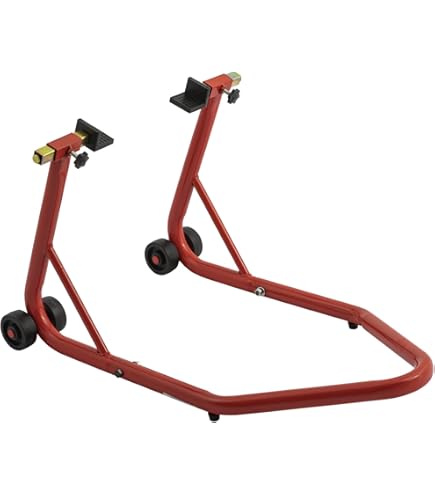 Béquille Moto Universelle Ajustable Rouge - Capacité 160kg - Garage/Atelier