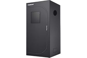 TARENT Growzelt 60x60x160 cm, Zuchtzelte für Hydrokulturen, Growzelt mit Sichtfenster, Werkzeugtasche und Herausnehmbarer Wasserdichter Bodenwanne, schwarz