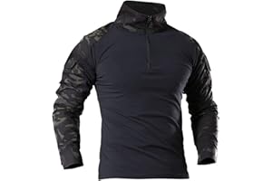 MAKINGDA Chemise militaire tactique à manches longues pour homme - Respirant - Séchage rapide - Fermeture éclair avant - Camouflage Airsoft