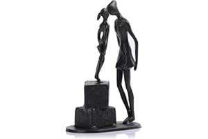 LCCCK 7.2" H Mother Daughter Figurines - Iron Art Sculpture Statue Mom and Daughter Ornament Gifts for Mom, Mothers Day Birthday for Tabletop Shelf Décor - Ideal Friend Wife Sister Aunt Gifts