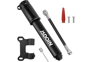 Jsdoin Portable Mini Bike Pump - Fast Inflation Universal Presta and Schrader Valve Road Mountain Cycling Frame Mounted Hand Tyre Pumps