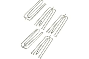 20 Ganchos de Metal para Cortina con Punta Plisada Profunda, Ganchos galvanizados para Cinta de Cortina, pasadores de HomeElabador (Plateado)
