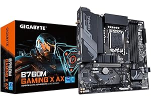 Gigabyte B760M Gaming X AX Motherboard - Supports Intel Core 14th Gen CPUs, 8+1+1 Phases Digital VRM, up to 7600MHz DDR5 (OC), 2xPCIe 4.0 M.2, Wi-Fi 6E, 2.5GbE LAN, USB 3.2 Gen 2