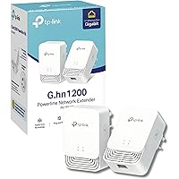 TP-Link PG1200 KIT G.hn 1200 Mbps Powerline Adapter Kit, 1+1 Gigabit Ethernet Port, Power Save, Powerline Network Adapters, T