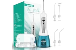 VOYOR Water Flosser for Teeth Cordless, Rechargeable Dental Oral Irrigator Plaque Remover Teeth Cleaner with Multi Modes, IPX7 Waterproof Portable Water Floss Use at Home Travel WF200 (Blue)
