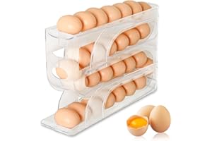 SUEVUT Portauova Frigorifero - Cesto Automatico per 30 Uova, Materiale PP Premium, Design Risparmio Spazio, Conservazione Sicura e Freschezza Prolungata