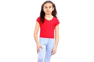 Hamishkane® Short Sleeve Plain Summer Tee Shirts for Kids, Casual Running Playing Yoga Sports Active Wear Girls Tee T-shirt, Round Neck Basic Crop Top 3-13 Years Children