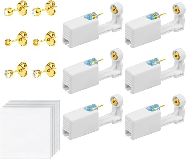 Aucuu Ear Piercing Gun, Painless Self Ear Piercing Kit, Safety Asepsis Earring Ear Stud Gun Kit Tool with Ear Studs for Girls Women Men - 1