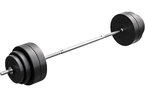 GYRONETICS GORILLA SPORTS® Set Bilanciere con Pesi – 60kg, Barra Dritta 164cm Ø25mm, Dischi in Plastica, 2 Chiusure a Stella – Bilanciere Palestra, Dischi Pesi, Allenamento Casa, Fitness, Sollevamento
