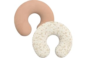 Guniata 2 federe per cuscino in cotone con chiusura lampo nascosta, flessibile, facile da usare, morbida, per neonati (rosa)