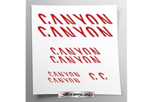 Stickersland® – Canyo – Sticker Kit Compatible with Mountain Bike Frame and Helmet | Decals Sticker Decal Bike Logos | Stickersland® – Canyo (Glossy Red)