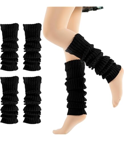 VUCDXOP Lange beenwarmers voor dames en meisjes, winter, gehaakt, gebreide manchetten, beenwarmers, kniekousen, overknees, in eenheidsmaat, Eén Maat