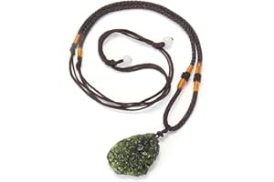 Wudaizhi Collar De Moldavita Natural Aerolites Verdes Piedra De Cristal Meditación De Energía Feng Shui Meteorito Collar