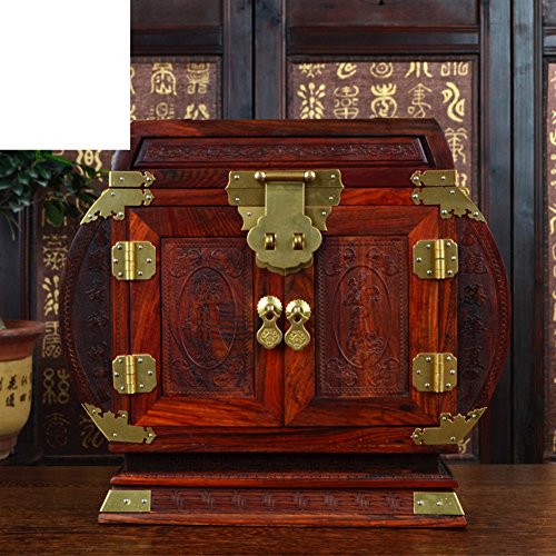 Schmuckkästchen/Kommode Schmuckschatulle/rote Holzmöbel und Ornamente/Arts And Crafts-A