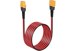 ELFCULB Cavo di prolunga XT60 da 10 AWG 1,8 m 2 6 10 20 35 50 75 30 FT XT60 connettore femmina a maschio per batteria RC portatile centrale elettrica pannello solare (1,8 m)