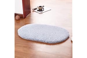 YAOTT Tappeto da Bagno Assorbente Antiscivolo Tappeto Peluche in Microfibra Spessi Lavabili in Lavatrice Tappetini Zerbinando Morbido Facile da Pulire per Vasca Doccia e Bagno Blu grigio 30X50CM