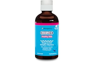 Eskimo-3 Healthy Kids Fish Oil by Metagenics - Omega-3, 6 & 9 + Vitamin D, 740mg EPA + DHA - Tutti Frutti, 210ml