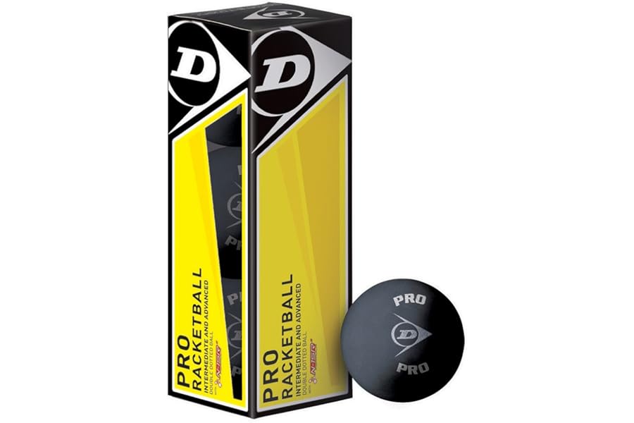 Dunlop Pro Racquetballs/Squash 57 Balls (3 Balls), Black
